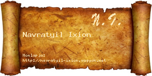 Navratyil Ixion névjegykártya